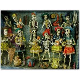 Cakapuzzle Ölü Gelin ve Arkasında Kurukafa Desenleri Mdf 120 Parça Puzzle