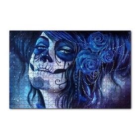 Cakapuzzle Ölülerin Günü Lacivert Güller ve Boyalar 120 Parça Ahşap Puzzle