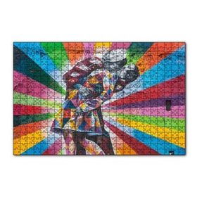 Cakapuzzle Öpüşen Denizci ve Sevgilisi Duvar Boyama 120 Parça Ahşap Puzzle