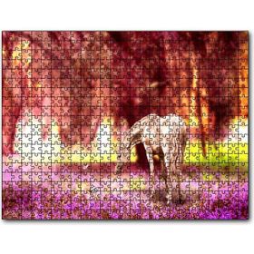 Cakapuzzle Orman Çiçekleri Kelebekler ve Beyaz At 255 Parça Puzzle