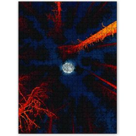 Cakapuzzle Orman Gece Kamp Ateşi ve Dolunay Ahşap 255 Parça Puzzle