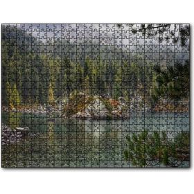 Cakapuzzle Orman Göl Ada ve Yağmur Damlaları 120 Parça Puzzle