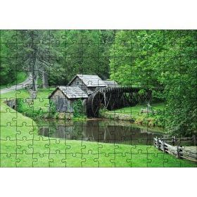 Cakapuzzle Orman Kenarındaki Ahşap Kulübe ve Değirmen 120 Parça Puzzle