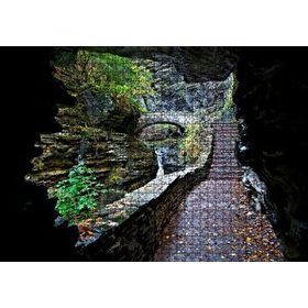 Cakapuzzle Orman Mağara Merdivenler ve Şelale 120 Parça Ahşap Puzzle