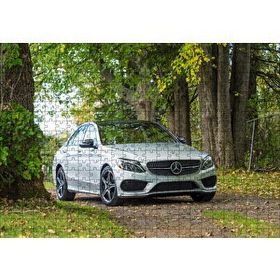 Cakapuzzle Orman Patikası ve Gri Mercedes 120 Parça Ahşap Puzzle