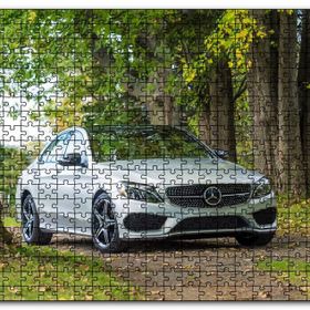 Cakapuzzle Orman Patikası ve Gri Mercedes Mdf 1000 Parça Puzzle