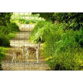 Cakapuzzle Orman Patikasında Anne Ceylan ve Yavruları 120 Parça Ahşap Puzzle