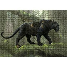 Cakapuzzle Orman Ve Kara Panter Görseli 120 Parça Ahşap Puzzle