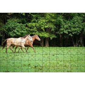 Cakapuzzle Orman Yeşil Çayırlar ve Bir Çift At Mdf 120 Parça Puzzle