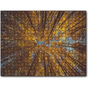 Cakapuzzle Orman Zeminden Yukarı Bakış Sarı Ağaçlar Mdf 1000 Parça Puzzle