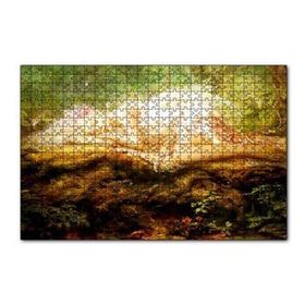 Cakapuzzle Orman Zemininde Yatan Sarı Saçlı Melek 120 Parça Ahşap Puzzle