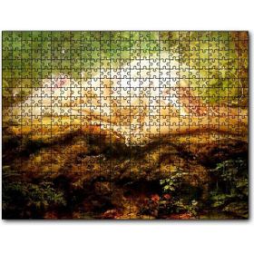 Cakapuzzle Orman Zemininde Yatan Sarı Saçlı Melek Mdf 500 Parça Puzzle