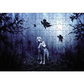 Cakapuzzle Ormanda Beyaz Kurtlar 120 Parça Ahşap Puzzle