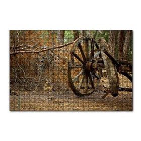 Cakapuzzle Ormanda Eski At Arabası Tekerleği 120 Parça Ahşap Puzzle