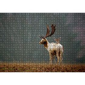 Cakapuzzle Ormanda Geyik ve Yavrusu Mdf 1000 Parça Puzzle