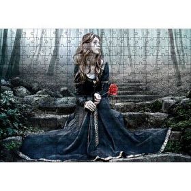 Cakapuzzle Ormanda Hüzünlü Güzel Kadın 120 Parça Ahşap Puzzle