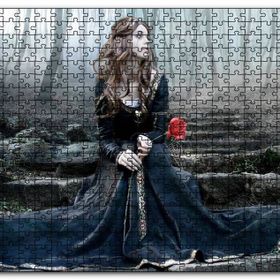 Cakapuzzle Ormanda Hüzünlü Güzel Kadın Mdf 1000 Parça Puzzle