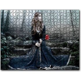 Cakapuzzle Ormanda Hüzünlü Güzel Kadın Mdf 1000 Parça Puzzle