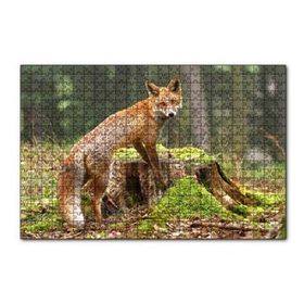 Cakapuzzle Ormanda Kütük Üzerindeki Çelimsiz Tilki 120 Parça Ahşap Puzzle