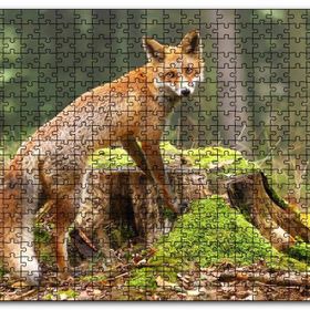 Cakapuzzle Ormanda Kütük Üzerindeki Çelimsiz Tilki Mdf 120 Parça Puzzle