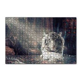 Cakapuzzle Ormanda Uyuyan Beyaz Kaplan ve Güneş Işıkları 255 Parça Puzzle