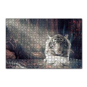 Cakapuzzle Ormanda Uyuyan Beyaz Kaplan ve Güneş Işıkları 255 Parça Puzzle