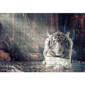 Cakapuzzle Ormanda Uyuyan Beyaz Kaplan ve Güneş Işıkları 255 Parça Puzzle