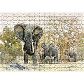 Cakapuzzle Ormandaki Fil Gurubu Görseli 120 Parça Ahşap Puzzle