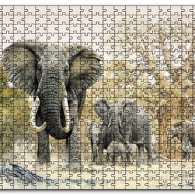 Cakapuzzle Ormandaki Fil Gurubu Görseli Mdf 120 Parça Puzzle