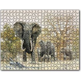 Cakapuzzle Ormandaki Fil Gurubu Görseli Mdf 120 Parça Puzzle