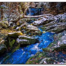 Cakapuzzle Ormandaki Şelale ve Kayalıklar Mdf 1000 Parça Puzzle