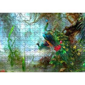 Cakapuzzle Ormandaki Tavuskuşu Çitti Görseli 120 Parça Ahşap Puzzle