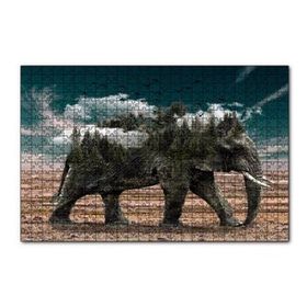 Cakapuzzle Ormanları ve Bulutları Barındıran Fil 120 Parça Ahşap Puzzle