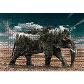 Cakapuzzle Ormanları ve Bulutları Barındıran Fil Mdf 1000 Parça Puzzle
