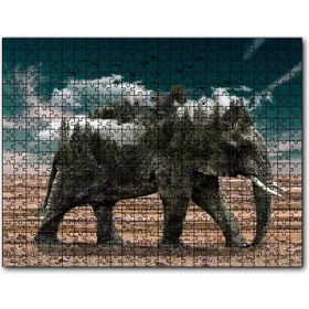 Cakapuzzle Ormanları ve Bulutları Barındıran Fil Mdf 120 Parça Puzzle