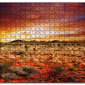 Cakapuzzle Orta Avustralya Çölde Günbatımı Mdf 1000 Parça Puzzle