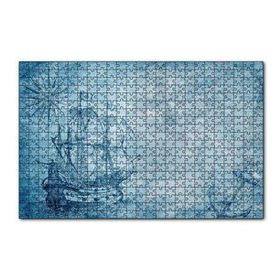 Cakapuzzle Orta Dünya Haritası ve Yelkenli Gemi 120 Parça Ahşap Puzzle