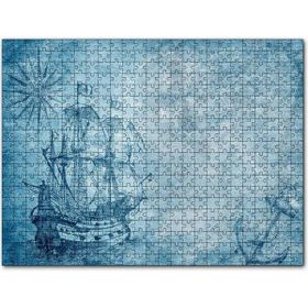 Cakapuzzle Orta Dünya Haritası ve Yelkenli Gemi 120 Parça Puzzle