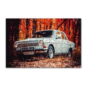 Cakapuzzle Otomobil Sonbahar Yaprakları Ağaçlar 120 Parça Ahşap Puzzle