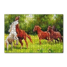 Cakapuzzle Özgür Atlar Ormanda Görseli 120 Parça Ahşap Puzzle