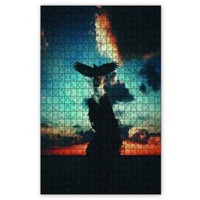 Cakapuzzle Özgürlük Günbatımında Kadın ve Kartal Puzzle