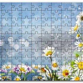 Cakapuzzle Papatyalar Flu Arkaplan Mdf 500 Parça Puzzle
