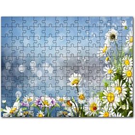 Cakapuzzle Papatyalar Flu Arkaplan Mdf 500 Parça Puzzle