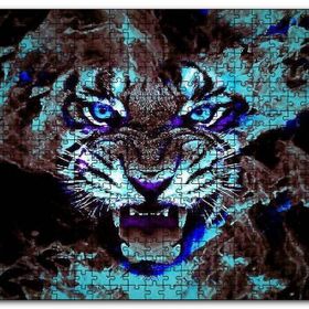 Cakapuzzle Parıltılı Kızgın Kaplan Mdf 1000 Parça Puzzle