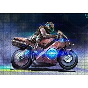 Cakapuzzle Parıltılı Motosiklet Eskizi Görseli 120 Parça Ahşap Puzzle