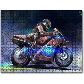 Cakapuzzle Parıltılı Motosiklet Eskizi Görseli 255 Parça Puzzle
