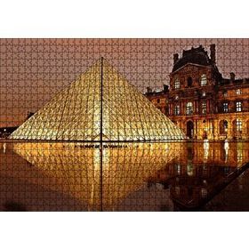Cakapuzzle Paris Louvre Müzesi Gece Manzarası 120 Parça Ahşap Puzzle