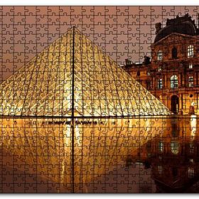 Cakapuzzle Paris Louvre Müzesi Gece Manzarası Mdf 500 Parça Puzzle