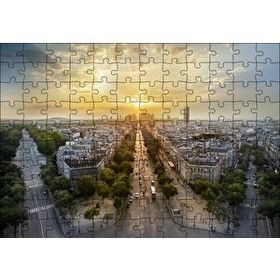 Cakapuzzle Paris Panaromik Günbatımı 120 Parça Ahşap Puzzle