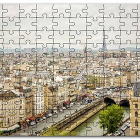 Cakapuzzle Paris Şehri Sen Nehri Eyfel Kulesi Görseli Mdf 120 Parça Puzzle